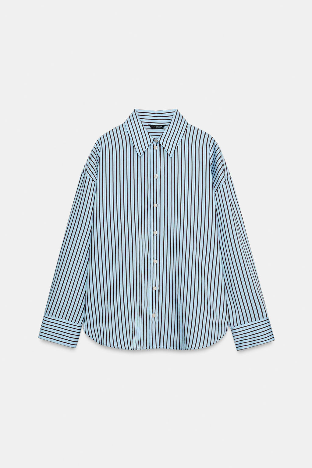 OVERSIZE STRIPED POPLIN SHIRT - Zara фото 6