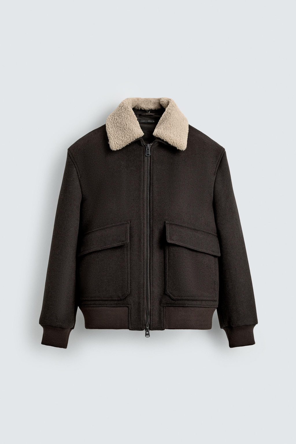 WOOL BLEND JACKET WITH CONTRAST COLLAR - Zara фото 8