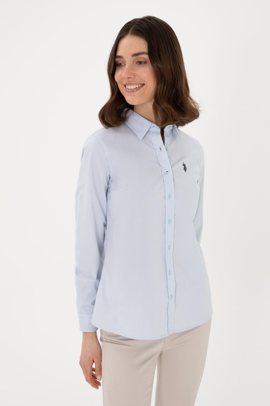 Kad_n A__k Mavi Uzun Kollu Basic G_mlek Sepette S_rpriz _ndirim - U.s. polo assn фото 3