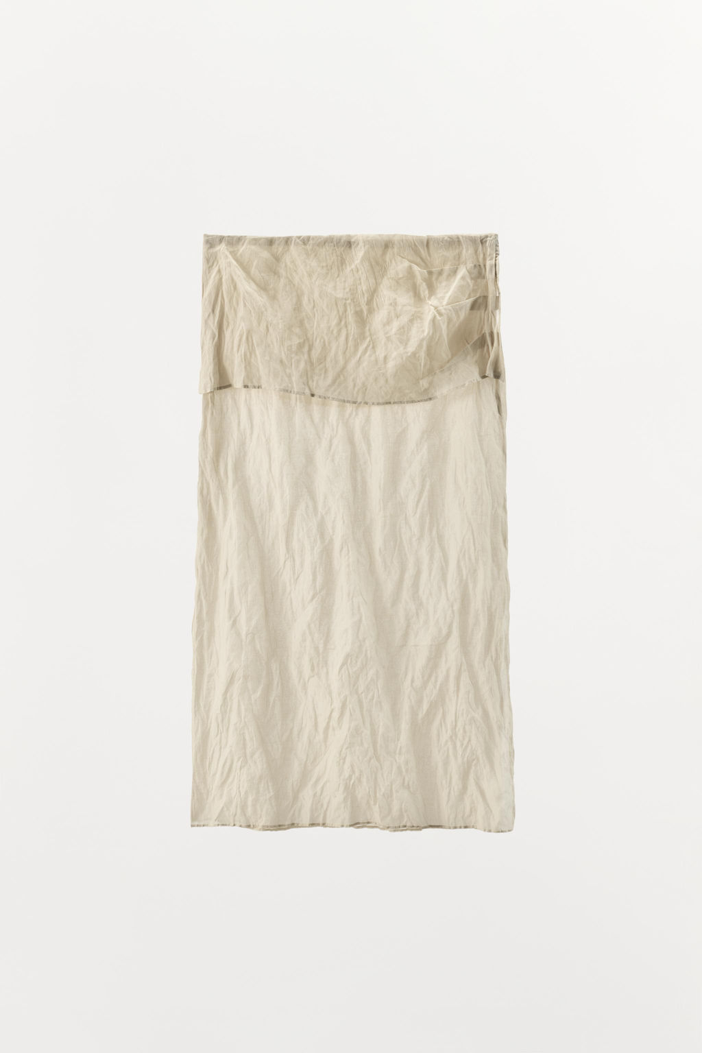 FALDA MIDI EFECTO ARRUGADO / Crudo / Beige - Zara фото 4