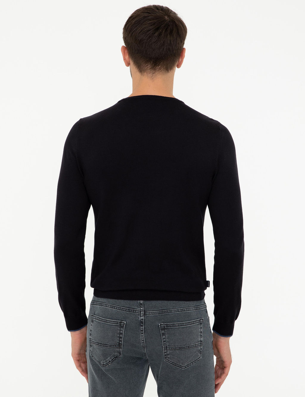Lacivert Slim Fit Bisiklet Yaka Basic Triko Kazak - Pierre cardin фото 4
