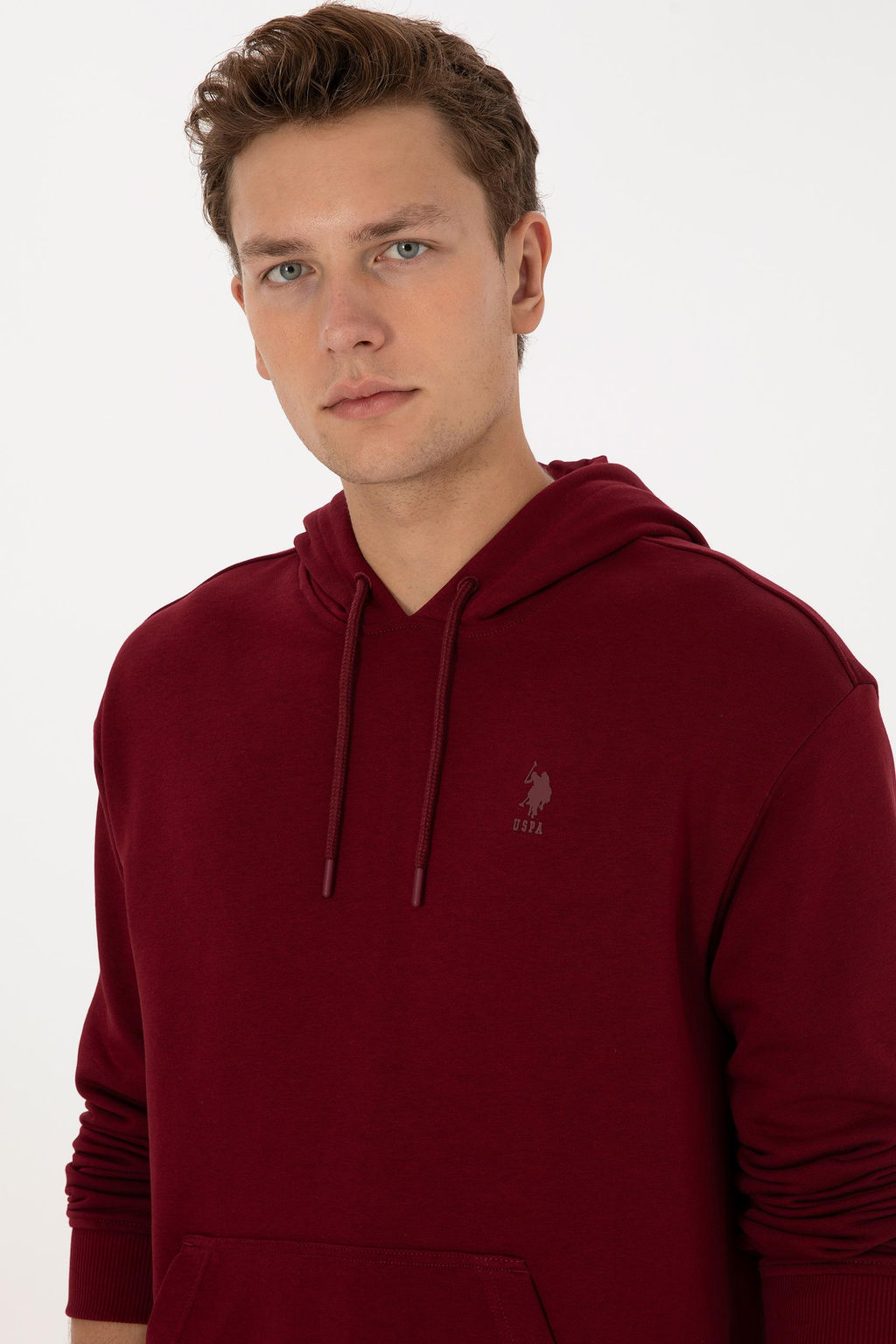 Erkek Comfort Fit Kap__onlu Bordo Basic Sweatshirt - U.s. polo assn фото 2