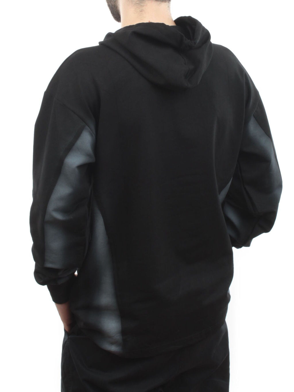 2649 BLACK/GRAY Толстовка мужская (75% хлопок, 20% полиэстер, 5% спандекс) - Фабричный китай фото 5