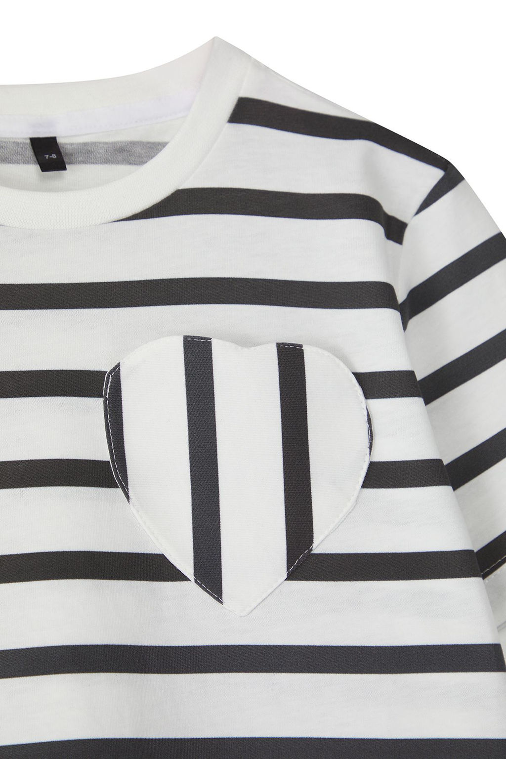 Siyah-Ekru 2li K?z Cocuk %100 Pamuk Basic Cizgili Orme T-Shirt TKDSS25TS00030 - Trendyolmilla фото 2