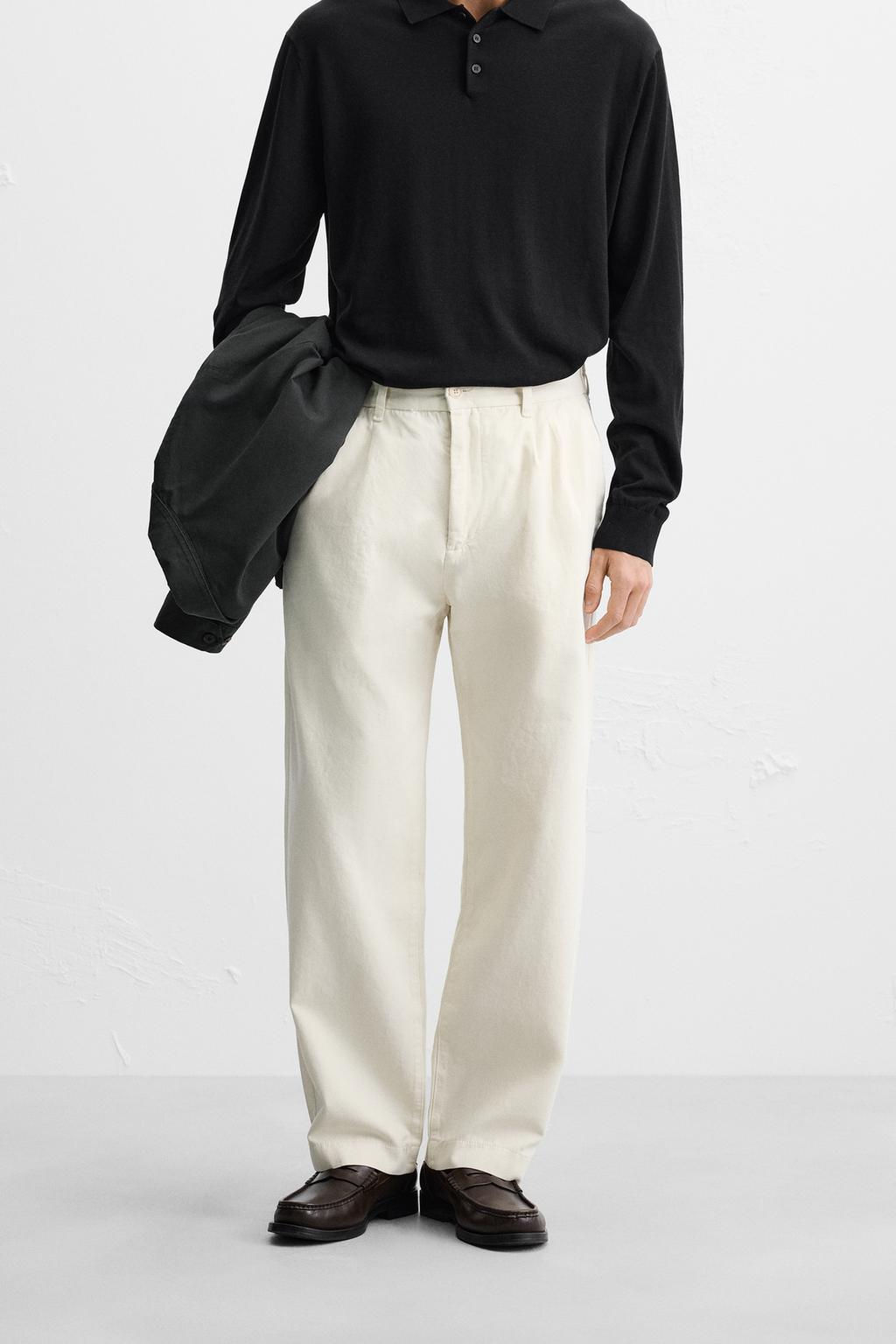 RELAXED FIT PLEATED TROUSERS - Zara фото 2
