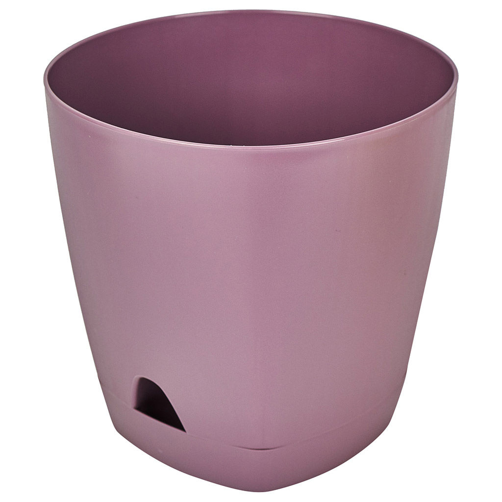 Ingreen Горшок для цветов пластмассовый Amsterdam 2,5л, д17см, h16см, с прикорневым поливом, морозная слива (Россия)