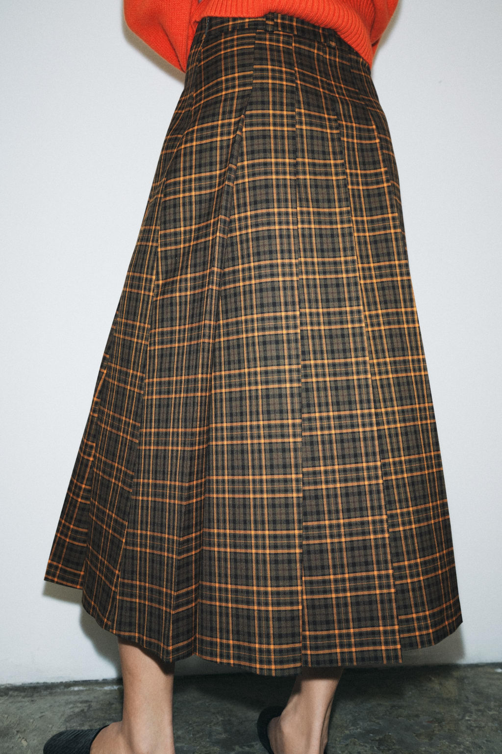 ZW COLLECTION CHECK MIDI SKIRT - Zara фото 4