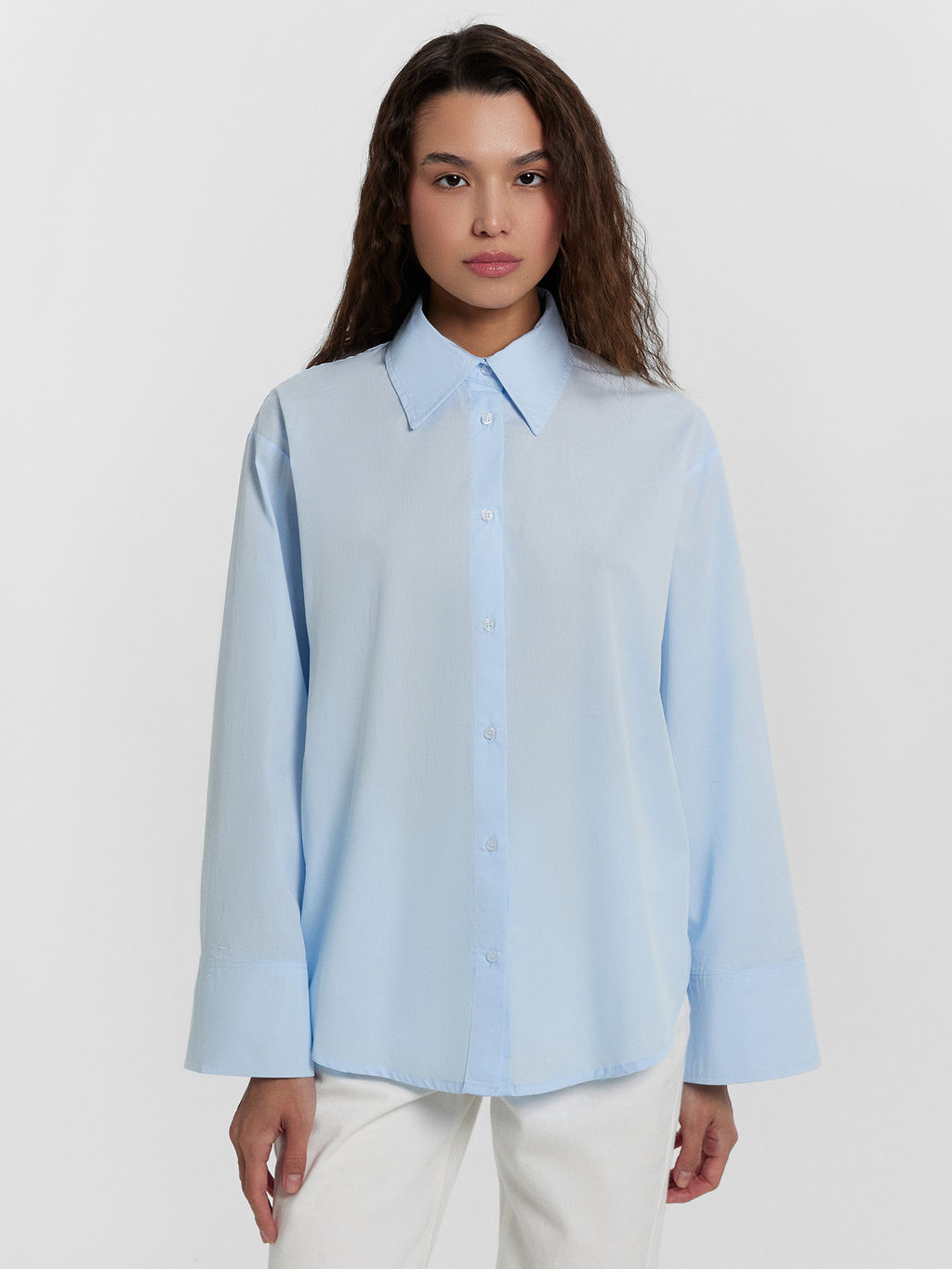 Рубашка женская голубая