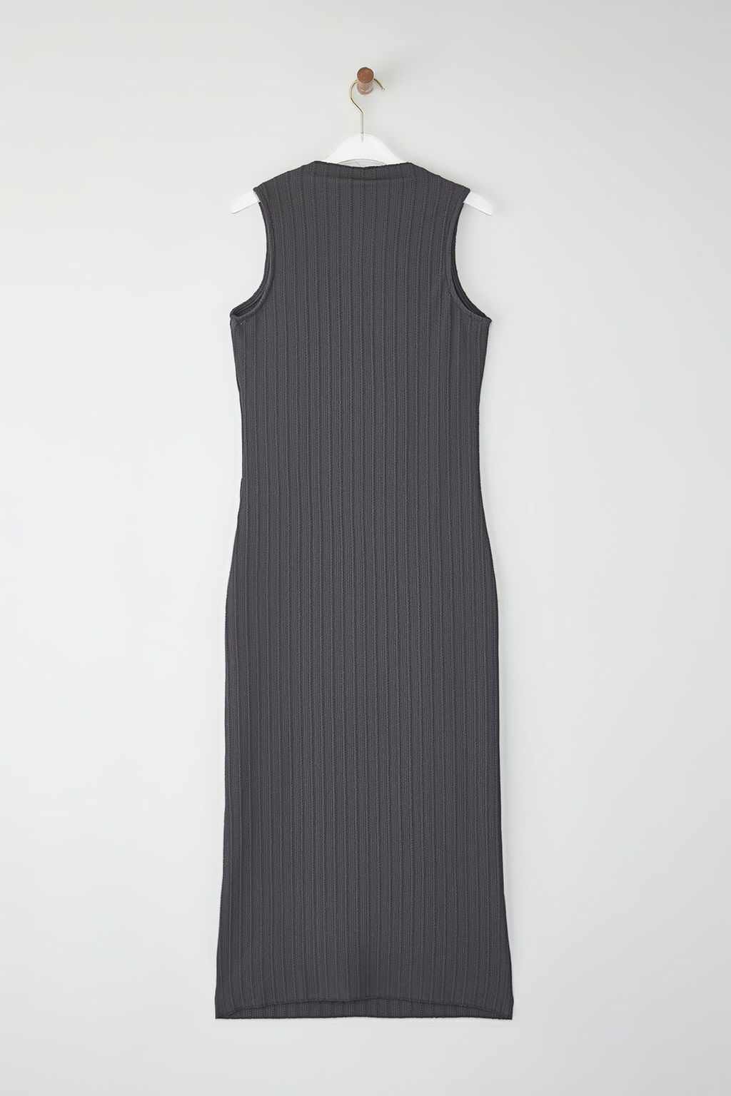 TRENDYOLMILLA Kahverengi Dokulu Kumas Dik Yaka Vucuda Oturan Esnek Maxi Orme Elbise TWOSS25EL00163  фото 15