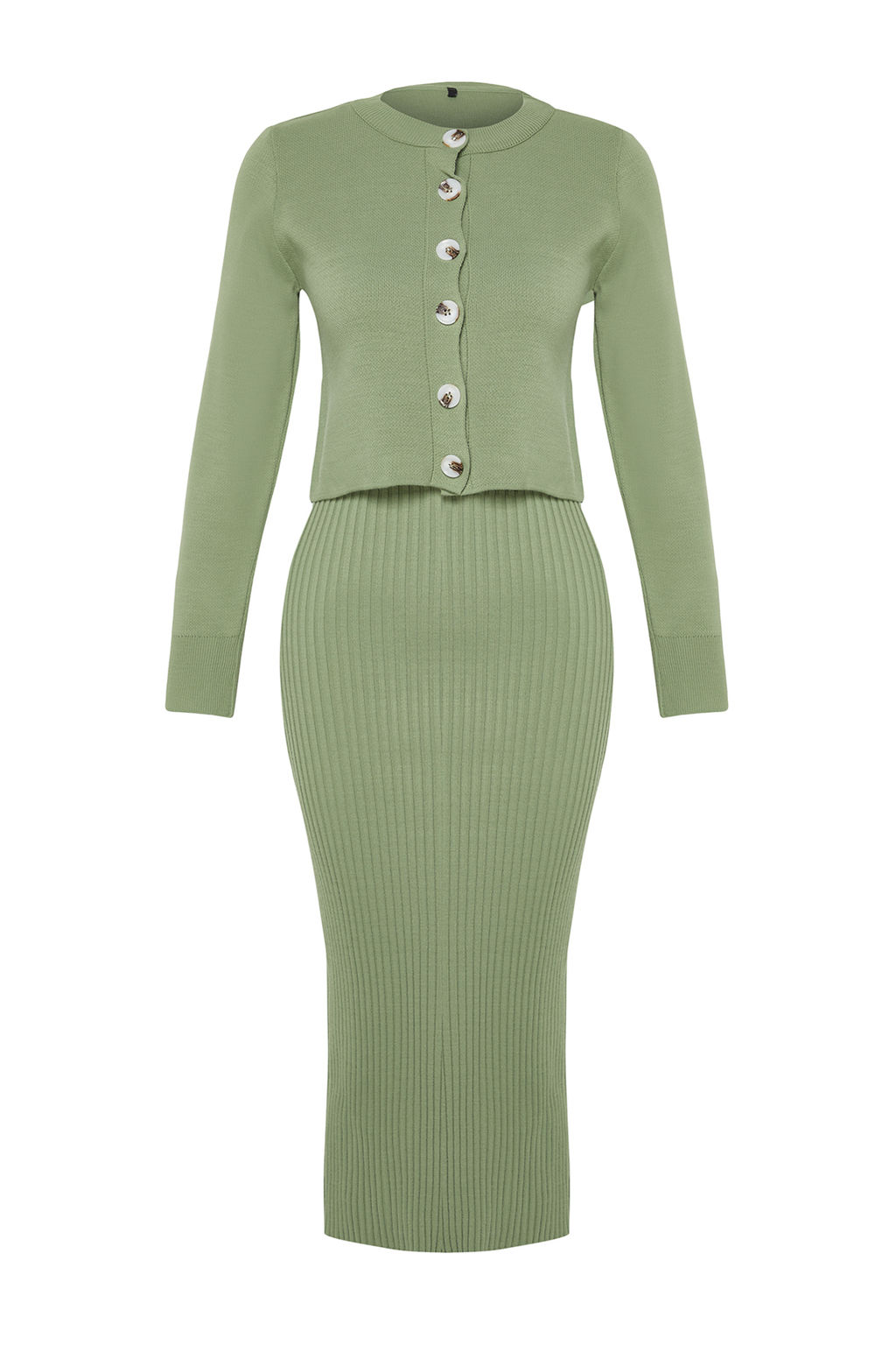 Mint 2li Midi Triko Basic H?rkal? Elbise TWOSS23EL00738