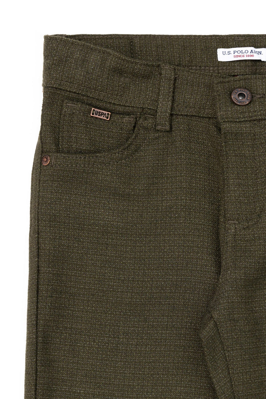 Брюки цвета хаки для мальчиков из парусины - U.s. polo assn фото 3