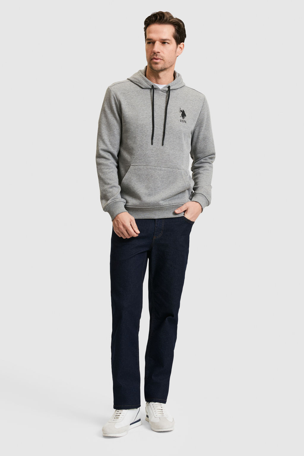 Erkek Gri Melanj Basic Sweatshirt - U.s. polo assn фото 4