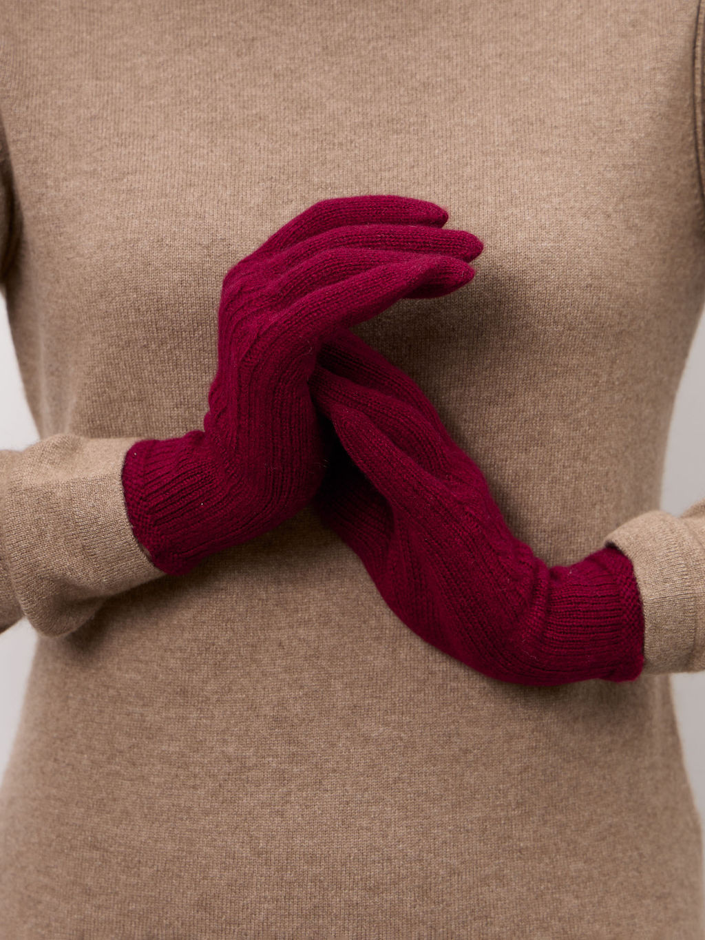 Перчатки из кашемира ULkos бордовые