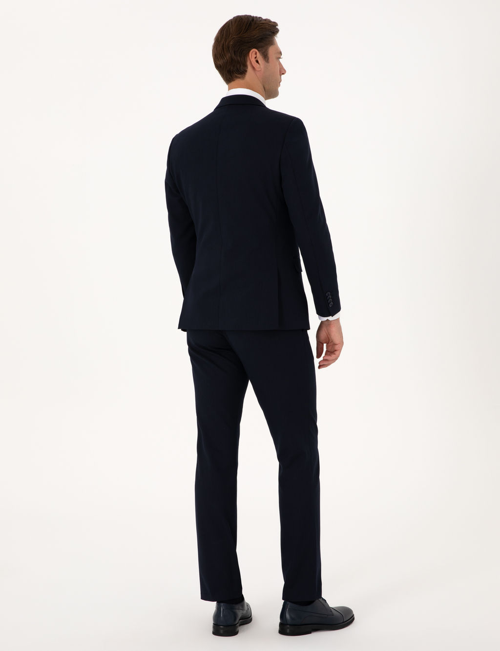 Lacivert Slim Fit Yelekli Tak_m Elbise