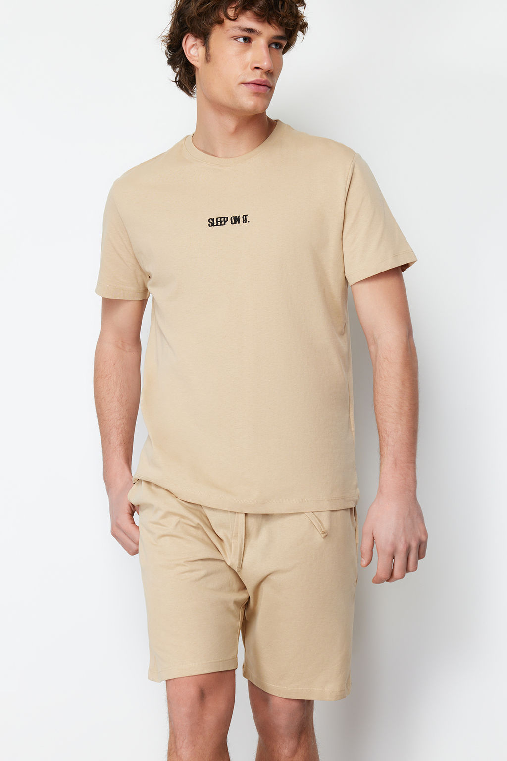 TRENDYOL MAN Siyah Regular Fit Orme Sortlu Pijama Tak?m? TMNSS23PT00038 - Trendyolmilla фото 20