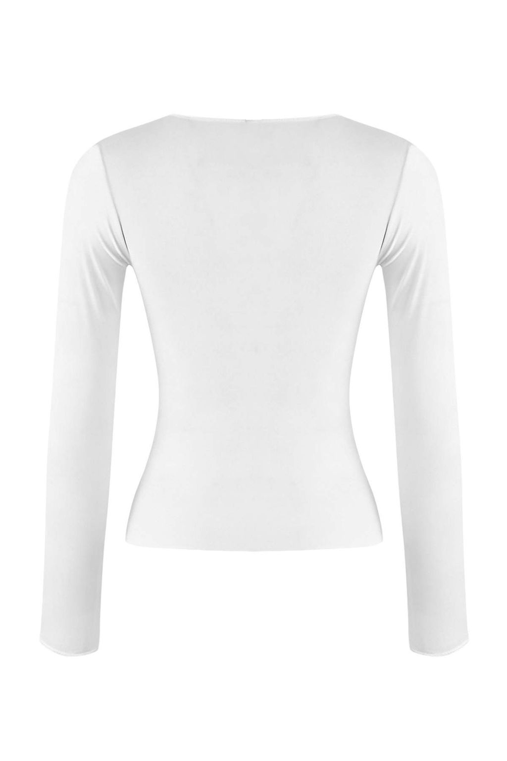 Ekru Transparan Esnek Vucuda Oturan Orme Bluz TWOAW26BZ00306