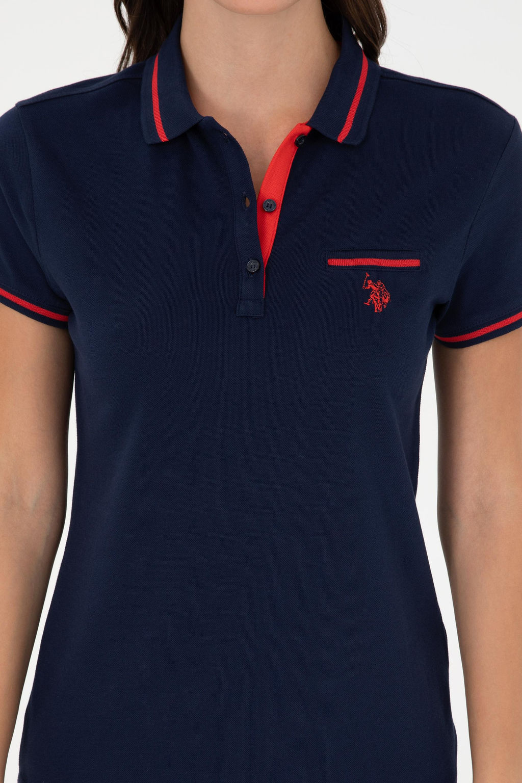 Женская темно-синяя футболка Неожиданная скидка в корзине - U.s. polo assn фото 7