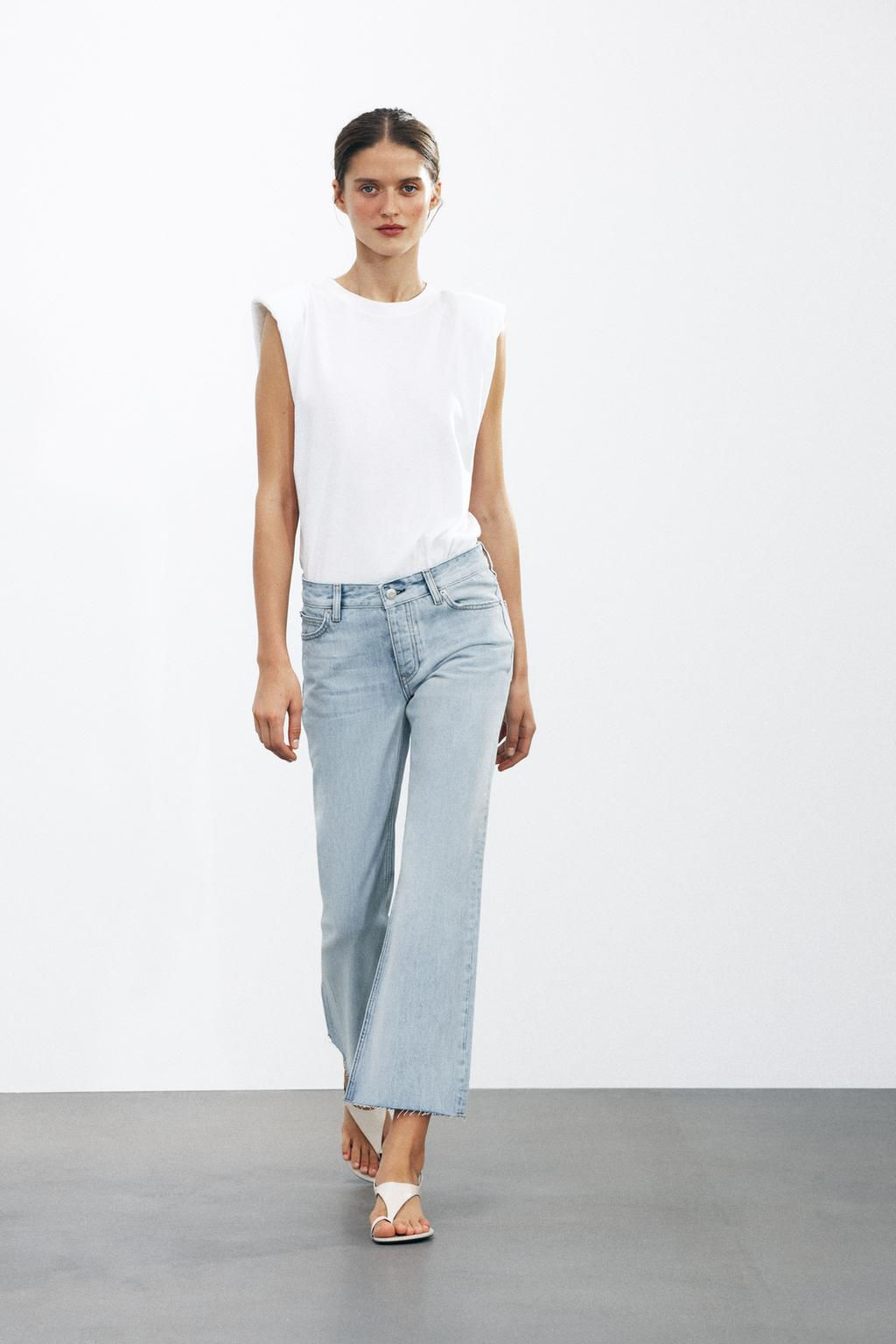 ZW COLLECTION LOW-RISE CROPPED FLARE JEANS - Zara фото 4