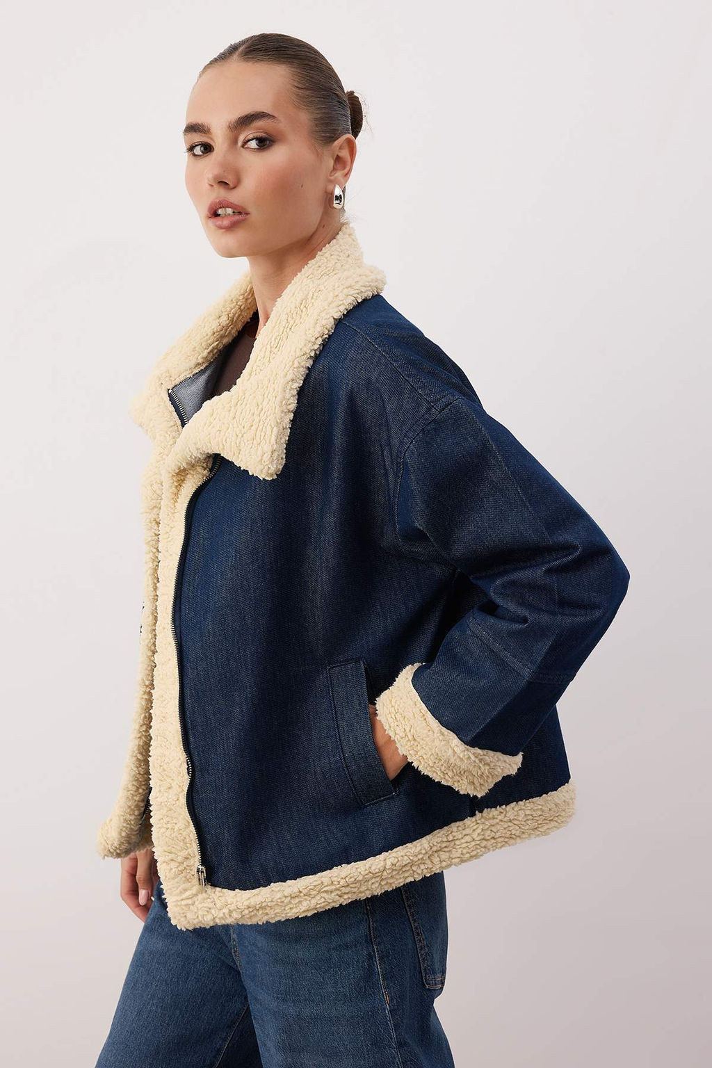 Mavi Kurklu Denim Kot Renk Vermeyen Ceket TWOAW26CE00058