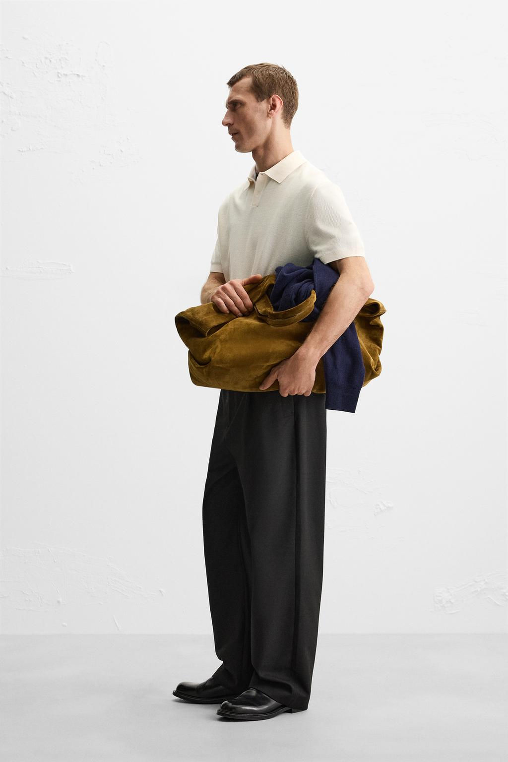 TEXTURED PIQUE KNIT POLO SHIRT - Zara фото 13