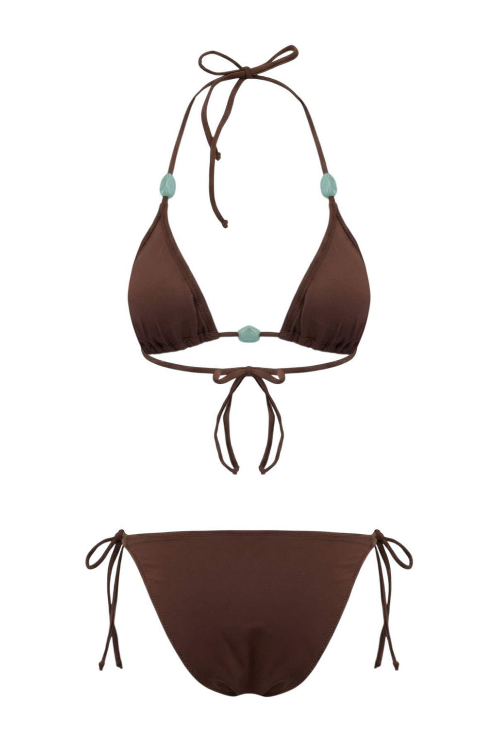 TRENDYOLMILLA Ekru Ucgen Boncuk Aksesuarl? Brazilian Bikini Tak?m? TBESS25BT00056  фото 11