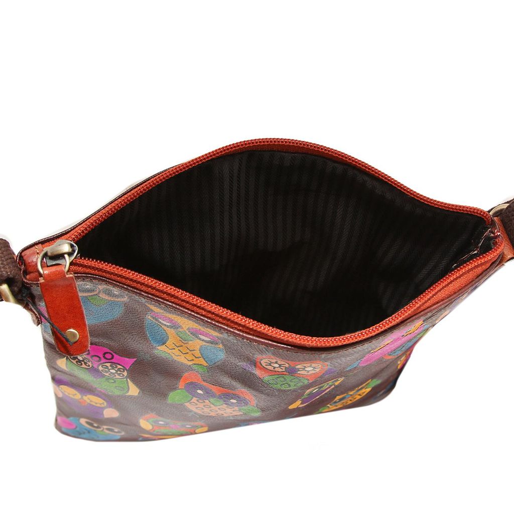 Сумка кожа ручная роспись Совушки № 3787/2 - Ганг фото 5