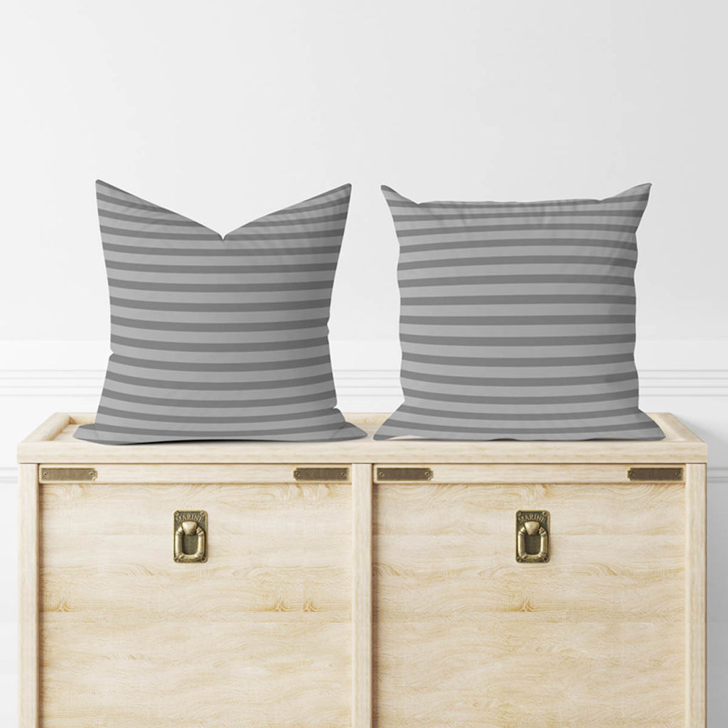 Комплект наволочек сатин страйп - Серый 70х70