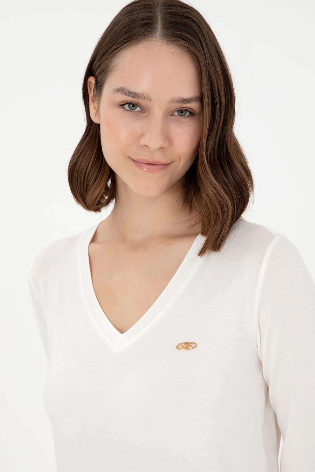 Женский кремовый свитшот Неожиданная скидка в корзине - U.s. polo assn фото 2