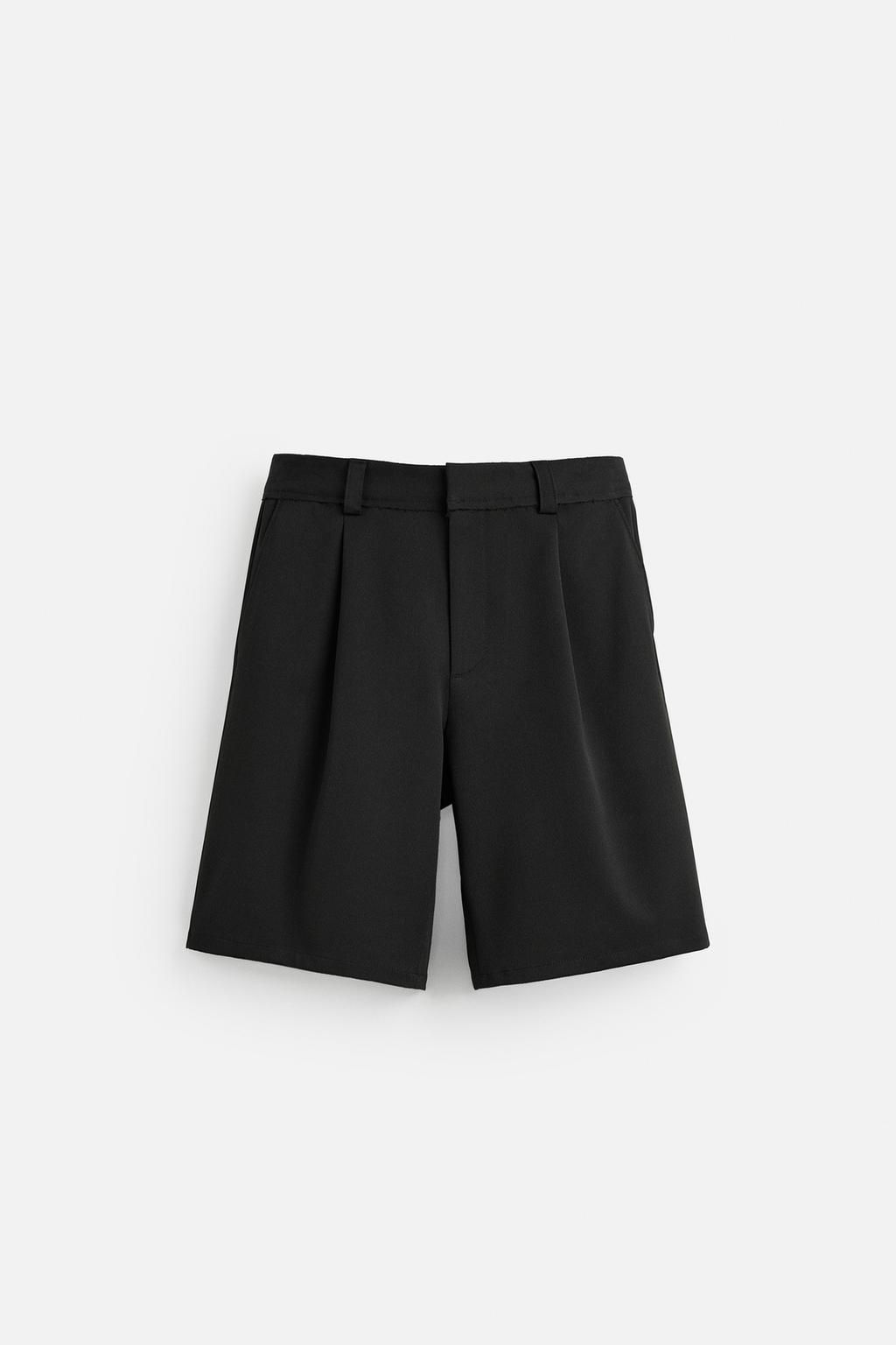 TEXTURED BERMUDA SHORTS WITH PLEATS - Zara фото 6