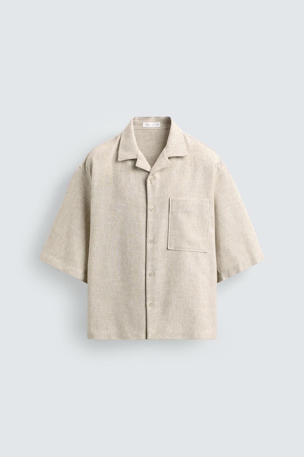 CAMISA BOXY FIT ESTRUCTURA / Beige claro - Zara фото 7