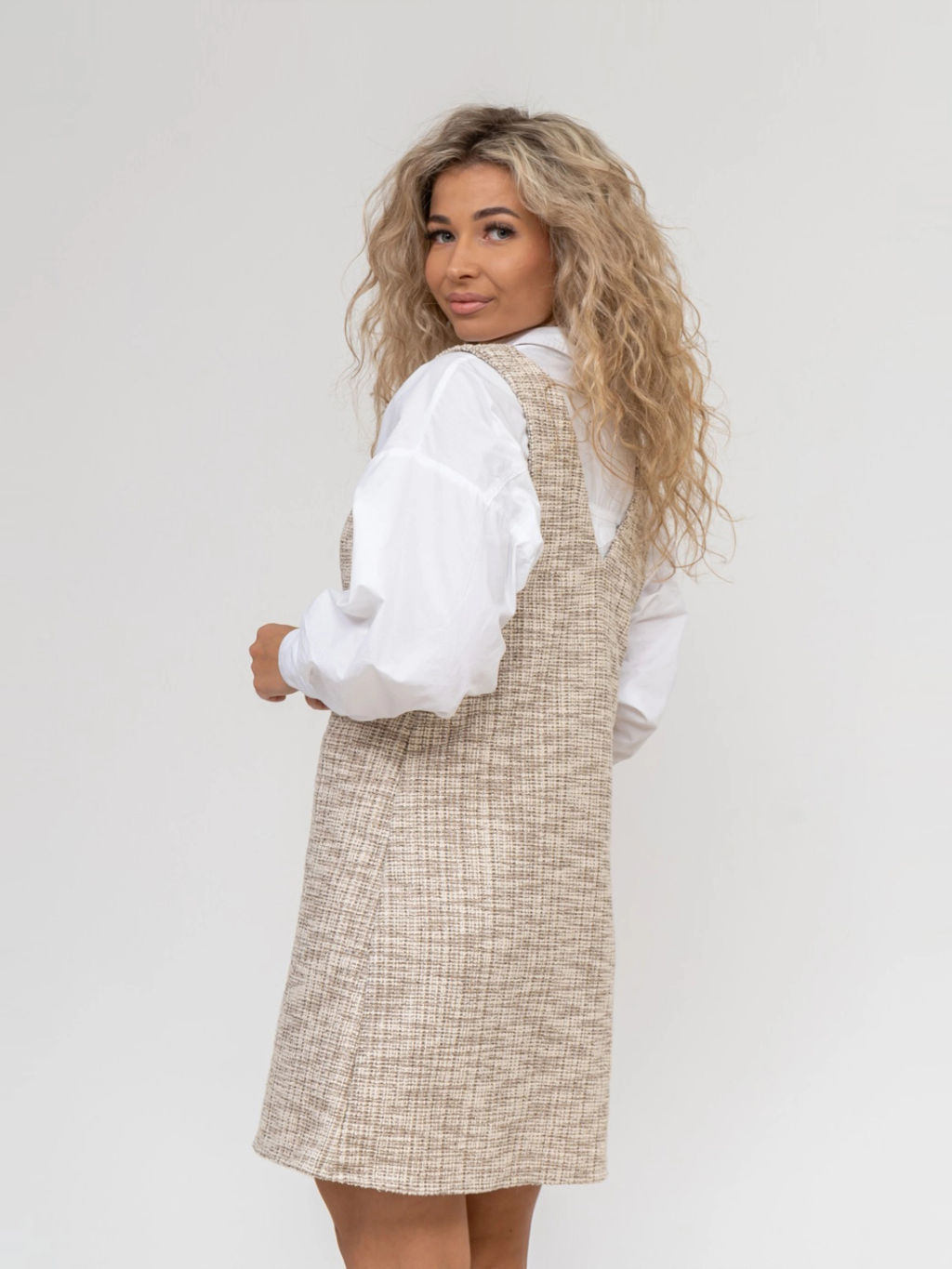 Сарафан женский, цвет белый