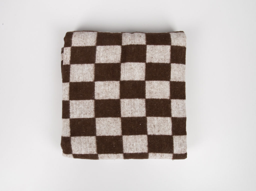 Одеяло байковое 140*205 клетка цв. корич. (Россия)