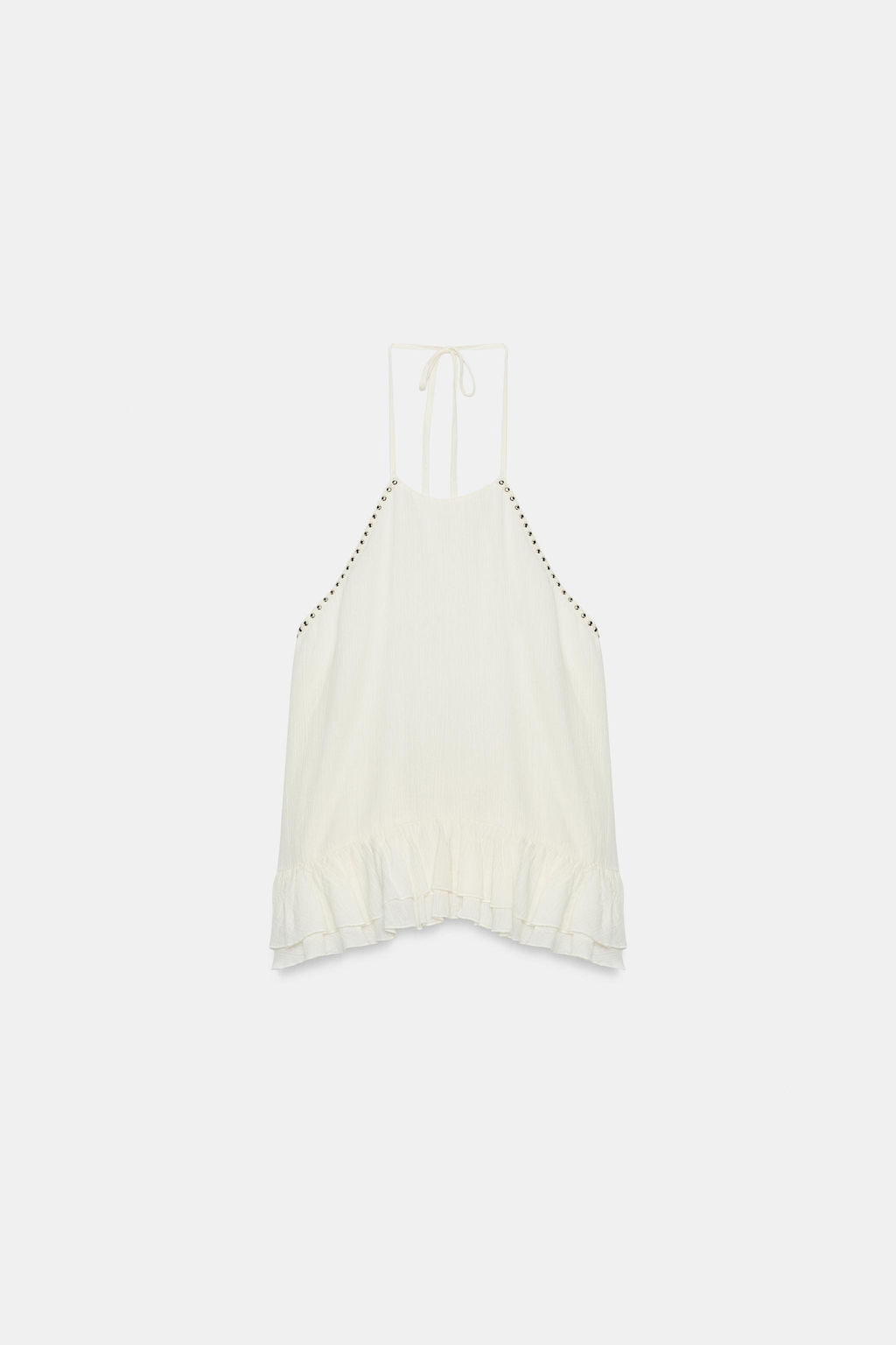 TOP HALTER VOLANTES TACHAS / Crudo - Zara фото 2