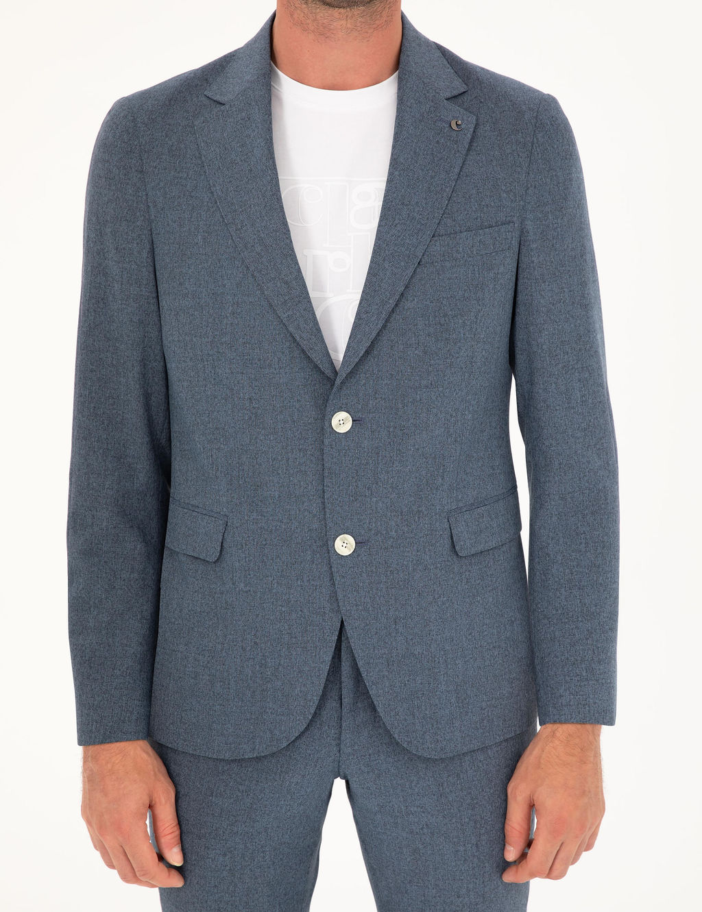 _ndigo Slim Fit Y_n Kar___ml_ Tak_m Elbise
