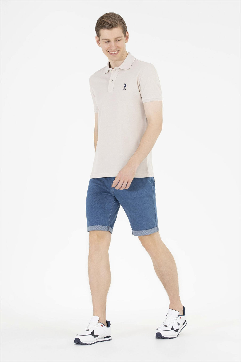 Мужская базовая футболка с воротником-поло Stone - U.s. polo assn фото 4