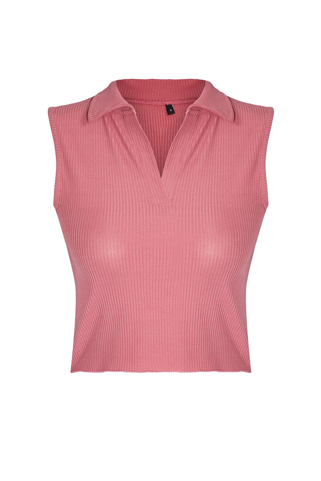 Trendyolmilla Siyah Fitted/Vucuda Oturan Polo Yaka Crop Esnek Orme Bluz TWOSS22BZ0335  фото 26