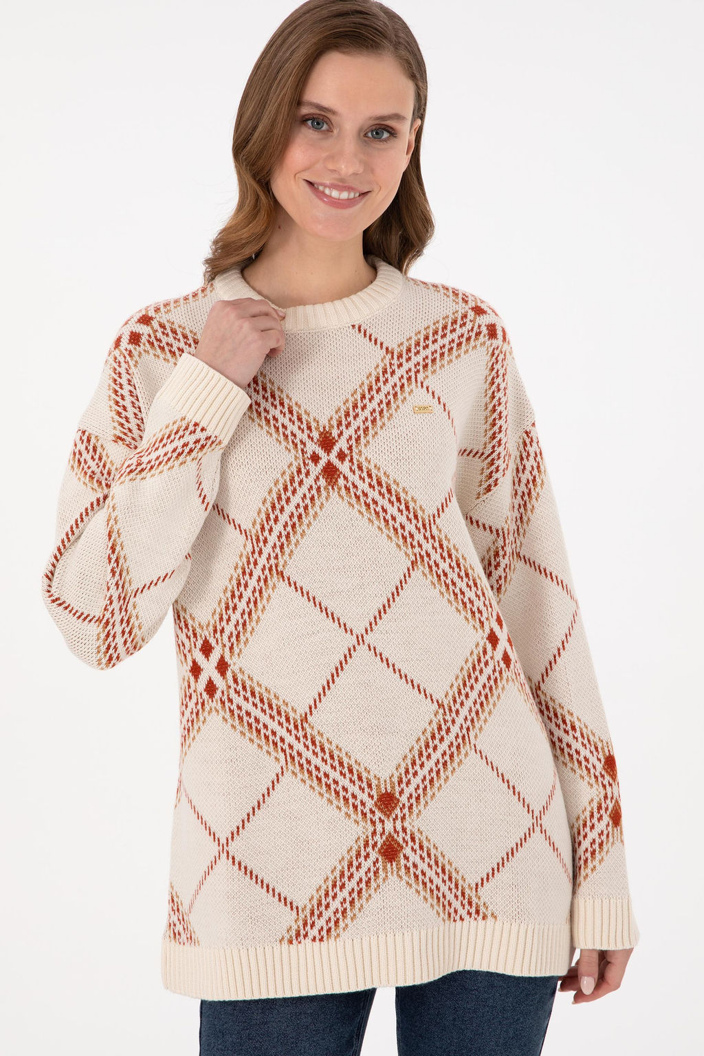 Женский кремовый меланжевый свитер Дополнительная скидка 11% в корзине - U.s. polo assn фото 3