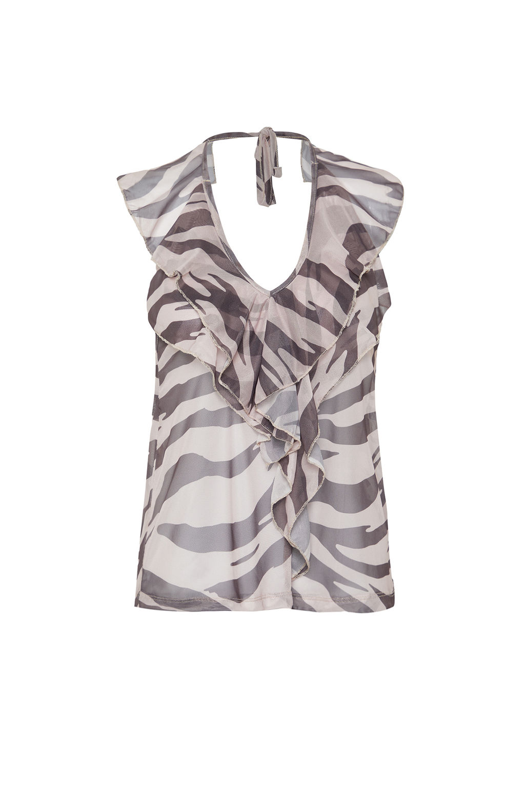 Gri Animal Desenli Boyundan Baglamal? Regular/Normal Kal?p F?rf?r Detayl? Orme Bluz TWOSS24BZ00498 - Trendyolmilla фото 7