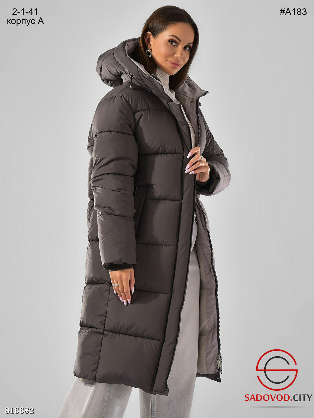 Зимняя женская длинная куртка с капюшоном - Bruno фото 5