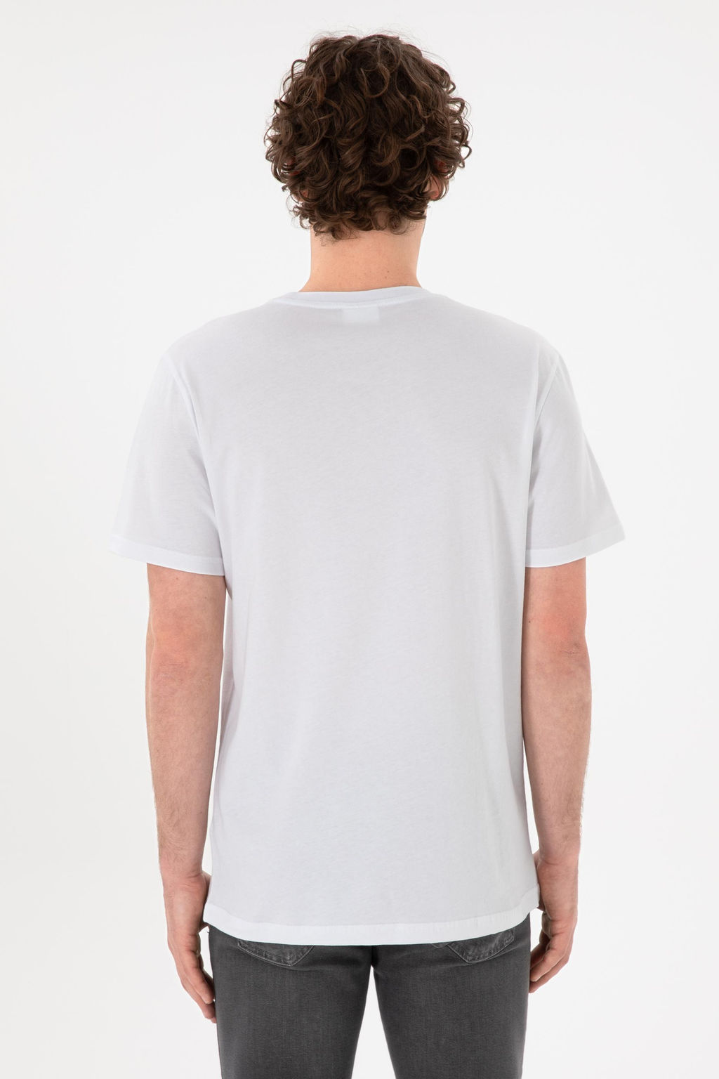 Erkek Regular Fit Bisiklet Yaka Beyaz Basic Ti__rt Sepette S_rpriz _ndirim - U.s. polo assn фото 6