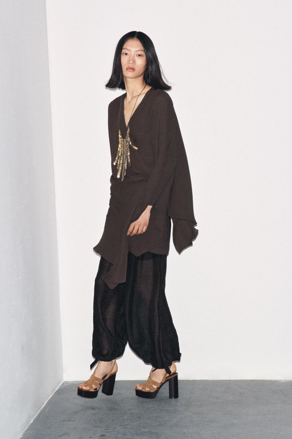 ZW COLLECTION ASYMMETRIC WRAP BLOUSE - Zara фото 4
