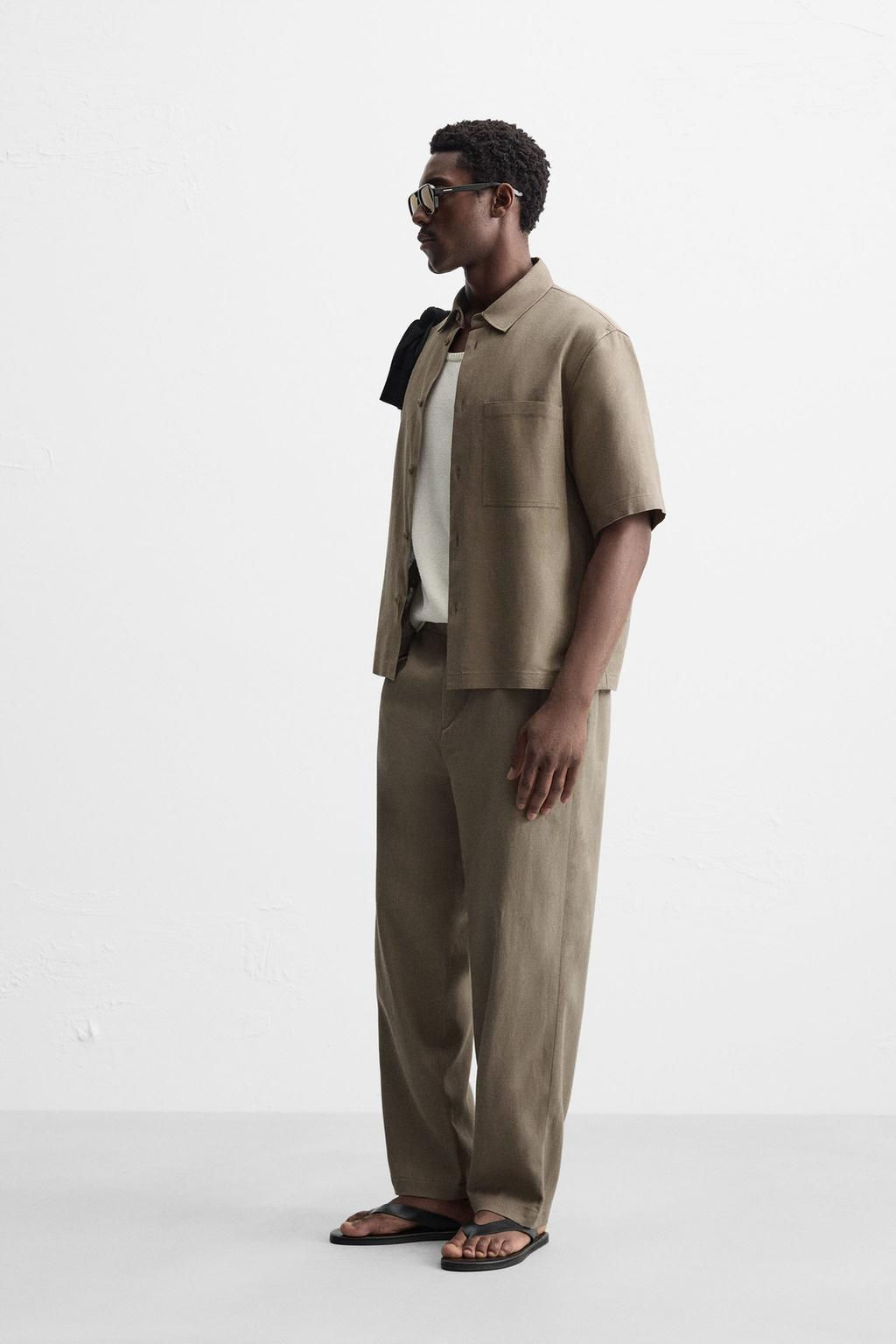 VISCOSE-JUTE TROUSERS - Zara фото 17