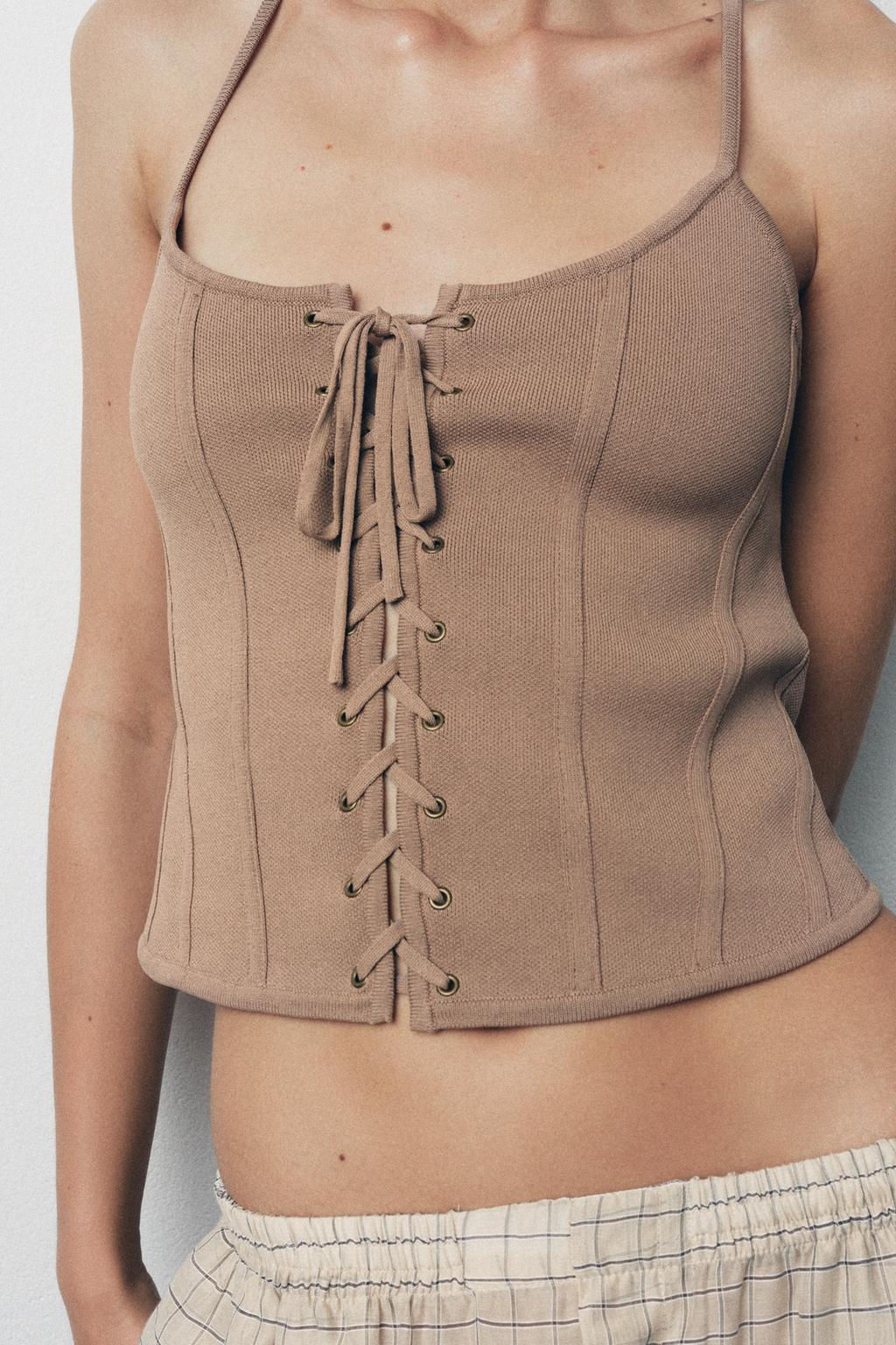 LACE-UP KNIT CORSET - Zara фото 4