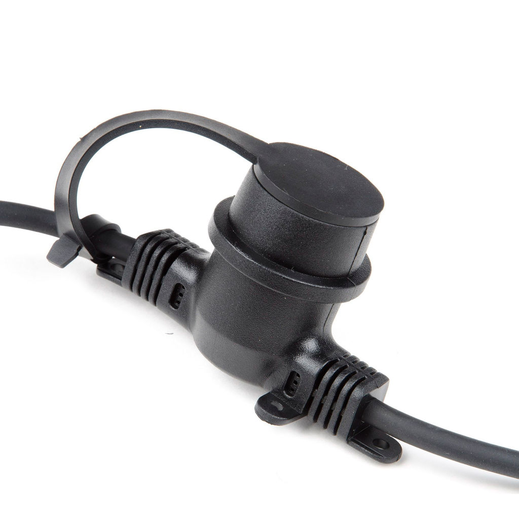 UDL-K121 10/E27/5M 5C IP65 BLACK BELT-LIGHT Гирлянда Белт-лайт, 5 м + 1,5м сетевой шнур. 10 патронов E27, шаг 50см. 5 заглушек. Чёрная. TM Uniel. - Volpe фото 4