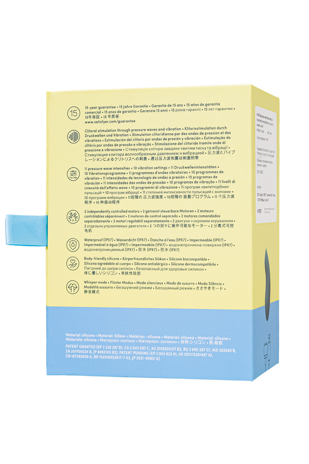 Вакуум-волновой бесконтактный стимулятор клитора Satisfyer Vulva Lover 2, силикон, синий  фото 9