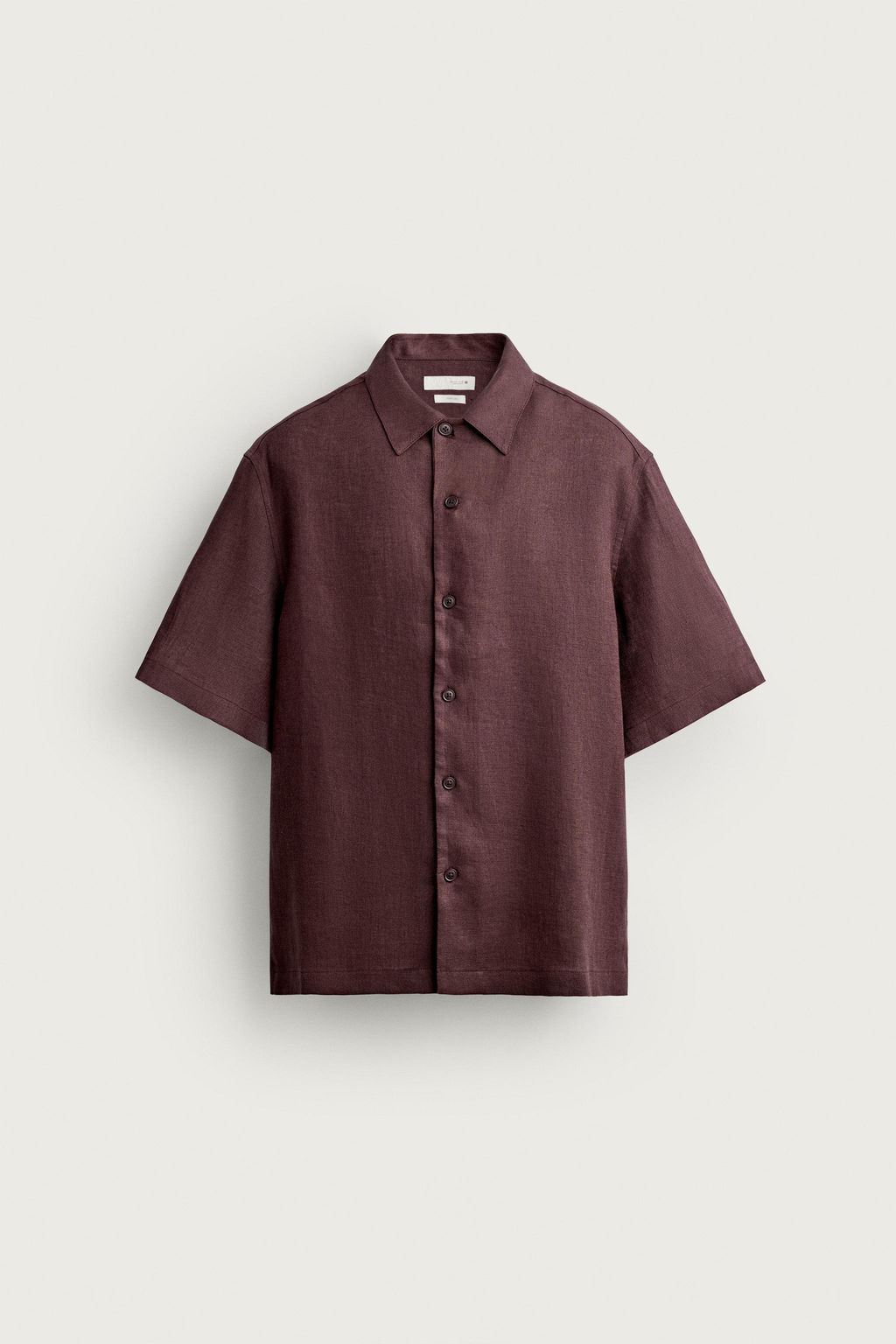 CAMISA RELAXED FIT 100% LINO / Burdeos