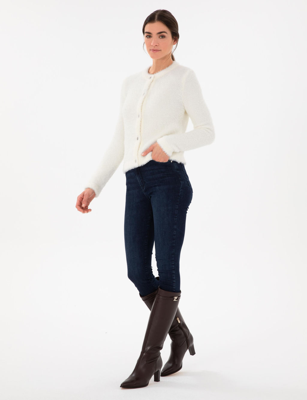 Ekru Slim Fit Triko H_rka - Pierre cardin фото 4