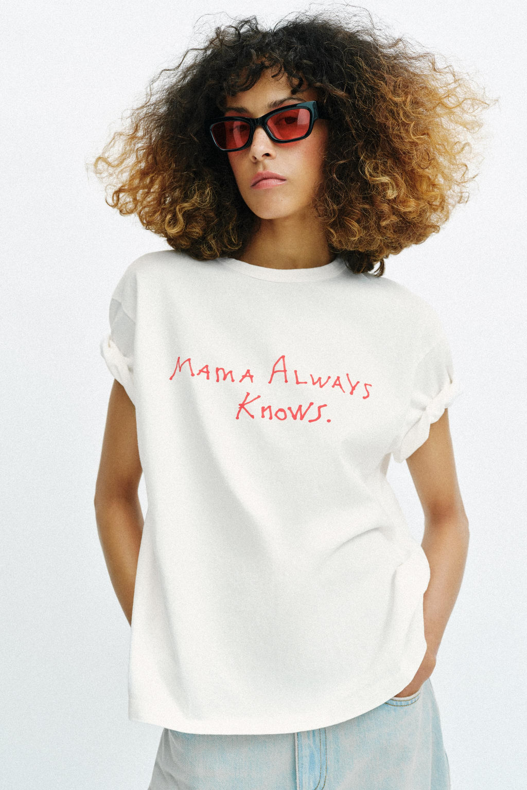CAMISETA TEXTO MANGA CORTA / Blanco