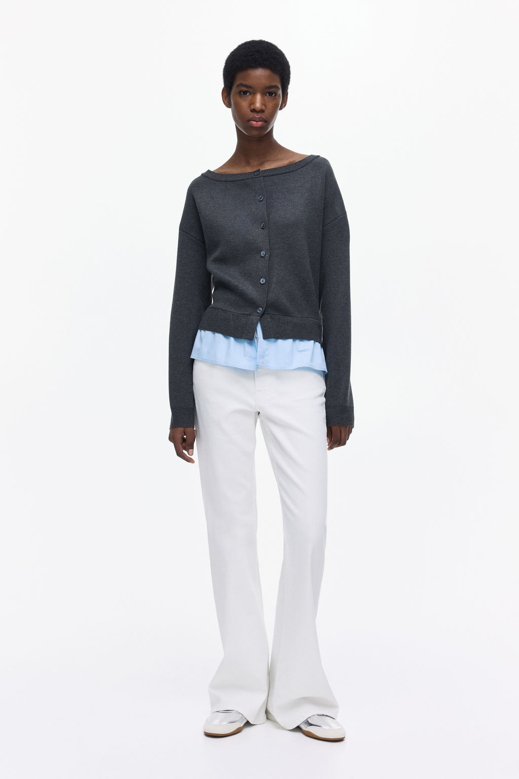 C?rdigan off-the-shoulder efecto layering - H&m фото 4