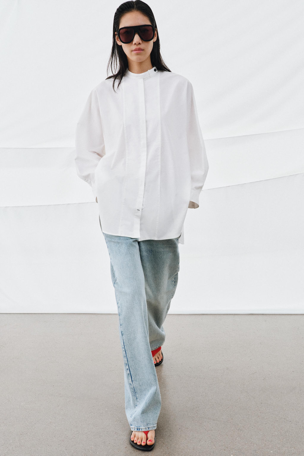 CAMISA OVERSIZE POPEL?N ZW COLLECTION / Blanco roto - Zara фото 2